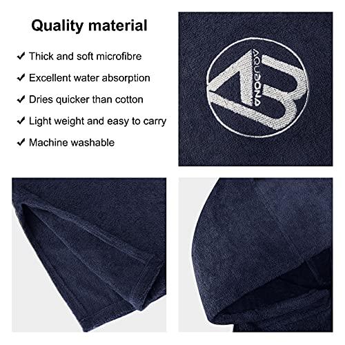 AQUBONAサーフポンチョ着替えローブ、厚手速乾マイクロファイブフードタオルポンチョ、ポケット付サーフポンチョサーフィンビーチスイムアウトドアスポーツ AQUBONAサーフポンチョ着替えローブ 厚手速乾マイクロファイブフードタオルポンチョ ポケット付サーフポンチョサーフィンビーチスイムアウトドアスポーツ