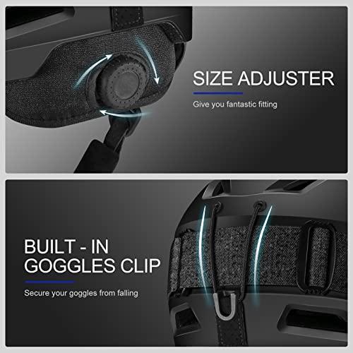 オドランドのスノーヘルメット、スノースポーツ用のスキーゴーグル付きスキーヘルメット、男性女性および若者用の耐衝撃性、防風性、安全スノーボードヘルメ オドランドのスノーヘルメット スノースポーツ用のスキーゴーグル付きスキーヘルメット 男性女性および若者用の耐衝撃性 防風性