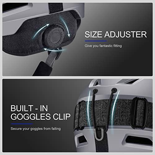 オドランドのスノーヘルメット、スノースポーツ用のスキーゴーグル付きスキーヘルメット、男性女性および若者用の耐衝撃性、防風性、安全スノーボードヘルメ オドランドのスノーヘルメット スノースポーツ用のスキーゴーグル付きスキーヘルメット 男性女性および若者用の耐衝撃性 防風性