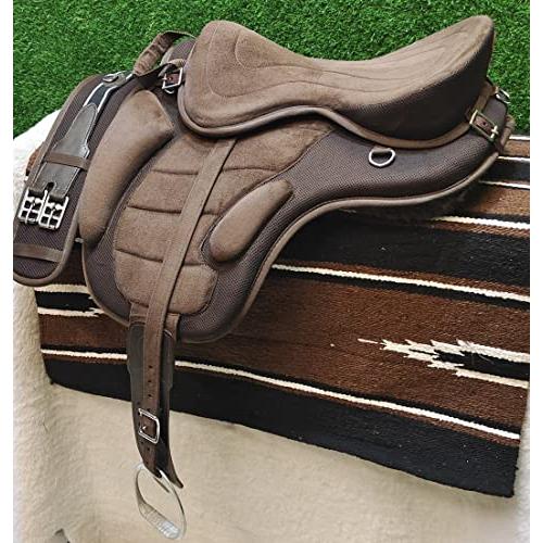 USED Manaal Enterprises All Purpose Synthetic Treeless FREEMAX English Horse Saddles Tack Get Matching Girth&Leather Straps and Aluminium Stirrups Siz 【GM5765086713】(20767円)