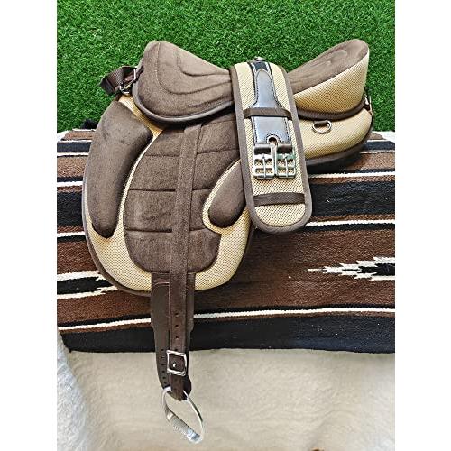 【国産】 Manaal Enterprises All Purpose Synthetic Treeless FREEMAX English Horse Saddles Tack Get Matching Girth&Leather Straps and Aluminium Stirrups Siz 【EIM6800003622】(24495円)