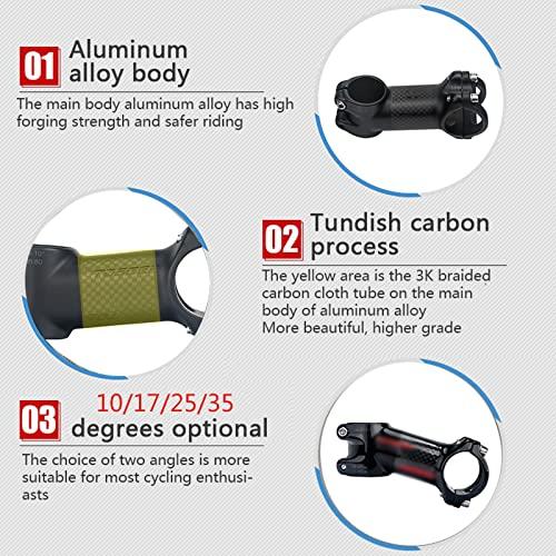 JieLuoTE自転車ステム、超軽量自転車ステム6/10/17/25/35度炭素合金バイクステム60/70/80/90/100 mmロードMTBハンドルバーステムバイク部(カラー:17度、サイ JieLuoTE自転車ステム 超軽量自転車ステム6/10/17/25/35度炭素合金バイクステム60/70/80/90/100 mmロードMTBハンドルバーステムバイク部 カラー 17度