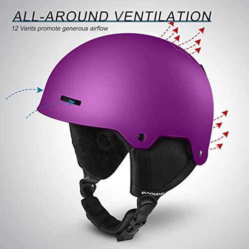オドランドスキーヘルメット、スキーゴーグル付きスノーボードヘルメット、ダイヤルフィット、ゴーグル対応、大換気、安全認証付きスノーヘルメット、男性女 オドランドスキーヘルメット スキーゴーグル付きスノーボードヘルメット ダイヤルフィット ゴーグル対応 大換気 安全認証付きスノーヘルメット