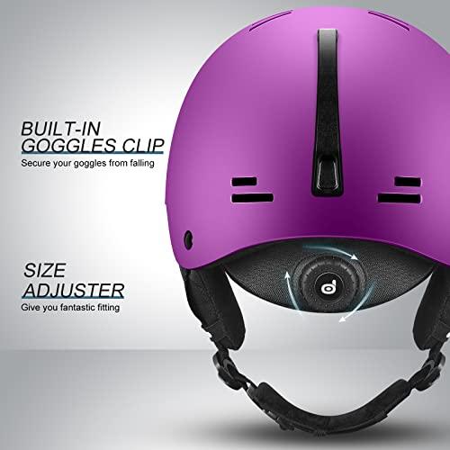 オドランドスキーヘルメット、スキーゴーグル付きスノーボードヘルメット、ダイヤルフィット、ゴーグル対応、大換気、安全認証付きスノーヘルメット、男性女 オドランドスキーヘルメット スキーゴーグル付きスノーボードヘルメット ダイヤルフィット ゴーグル対応 大換気 安全認証付きスノーヘルメット