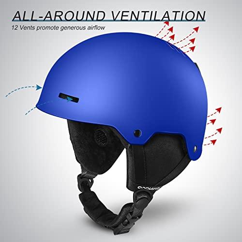 オドランドスキーヘルメット、スキーゴーグル付きスノーボードヘルメット、ダイヤルフィット、ゴーグル対応、大換気、安全認証付きスノーヘルメット、男性女 オドランドスキーヘルメット スキーゴーグル付きスノーボードヘルメット ダイヤルフィット ゴーグル対応 大換気 安全認証付きスノーヘルメット