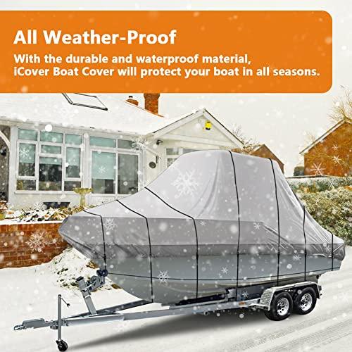 お値下げ iCOVER T-Top/ハードトップボートカバー、600 Dヘビーデューティマリン級TTopボートカバー24フィート-26フィートロングセンターコンソールボートTトップ付、 【Z1342996122】(48378円)