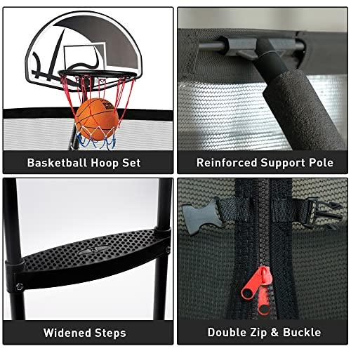 【日本未発売】 大人用ホーマタトランポリン1500 LBS重量容量14 FTギャップなしバスケットボールフープ付きレクリエーショナルトランポリン全面亜鉛メッキ防錆コーティング 【ZYX1453026345】(52344円)