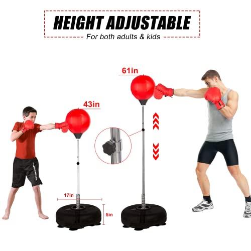 TRY&DO大人・子供用スタンド付パンチングバッグ高さ調節可能ボクシングボールセットホームジム用手袋ハンドポンプ付自立型リフレックスバッグ TRY&DO大人 子供用スタンド付パンチングバッグ高さ調節可能ボクシングボールセットホームジム用手袋ハンドポンプ付自立型リフレックスバッグ