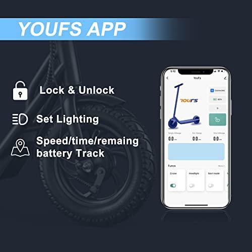 「超メルカリ市」 電動スクーター大人用、500 Wモーター31マイル航続距離21 mph、12インチ空気タイヤ、衝撃吸収、ダブルブレーキ、アプリ制御折りたたみ式通勤型電動スクータ 【XUR3725999412】(134226円)