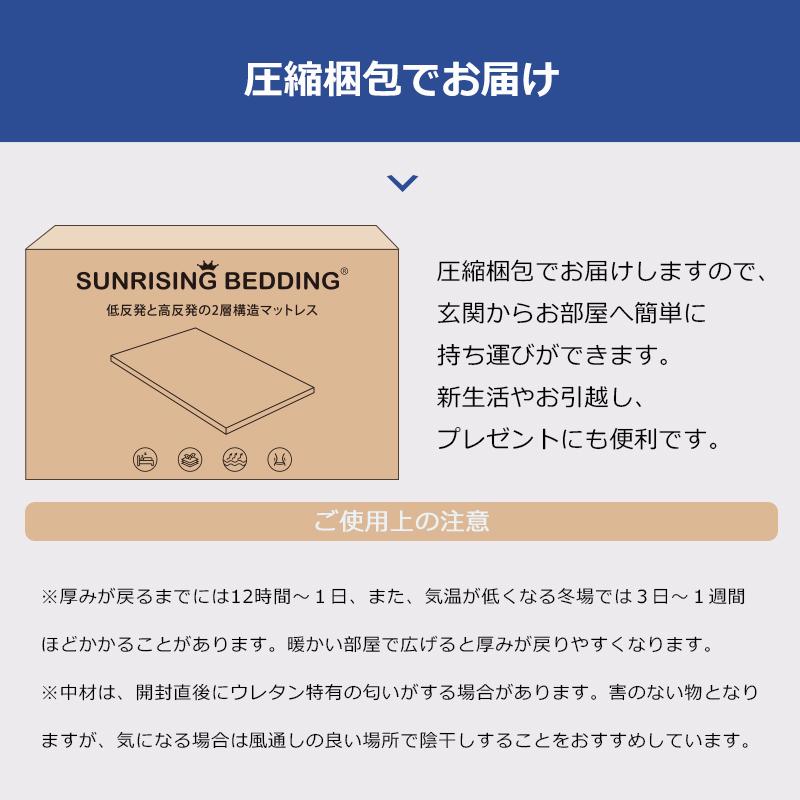マットレス セミダブル 折りたたみ 厚さ10cm 二層構造 高反発 硬め GOKUMIN マットレス 2層 高反発 プレミアム グランマットレス 三