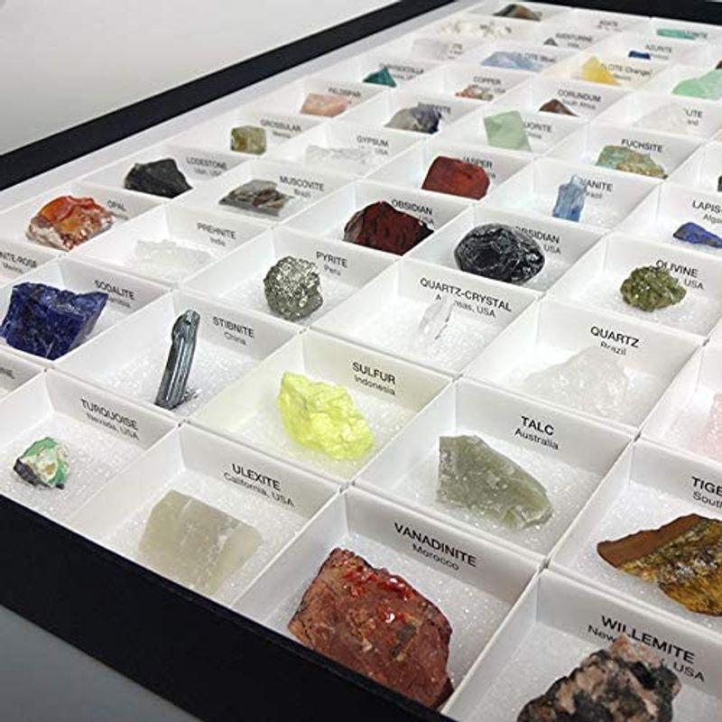 SCIENCE specimen of minerals 鉱物標本 60種 箱入り(紙製)アメリカン・スタイル鉱物コレクション 鉱石コレクション C