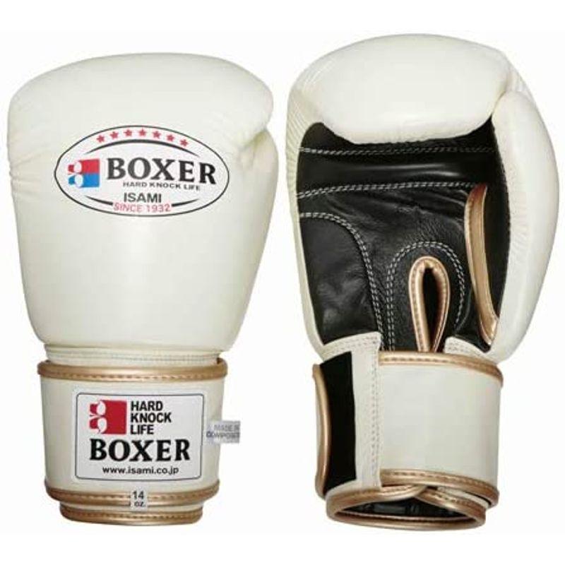 プレゼントを選ぼう！ ISAMI 超歓迎 ボクシング BOXERボクシンググローブ BOXERボクシンググローブ 本革 ISAMI 12オンス（TBX-112）  8オンス (白)