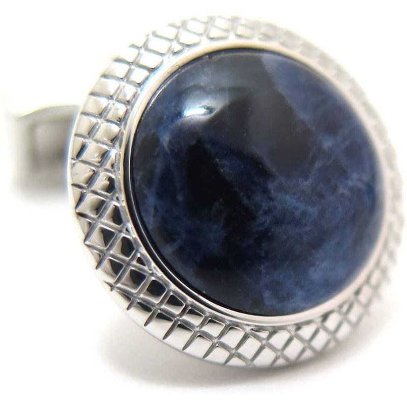 タテオシアン(TATEOSSIAN) ビジネス ブルズアイ半貴石カフス（ロジウム＆ソーダライト） (カフスボタン/カフリンクス) TATEOSSIAN ビジネス ブルズアイ半貴石カフス ロジウム＆ソーダライト カフスボタン/カフリンクス