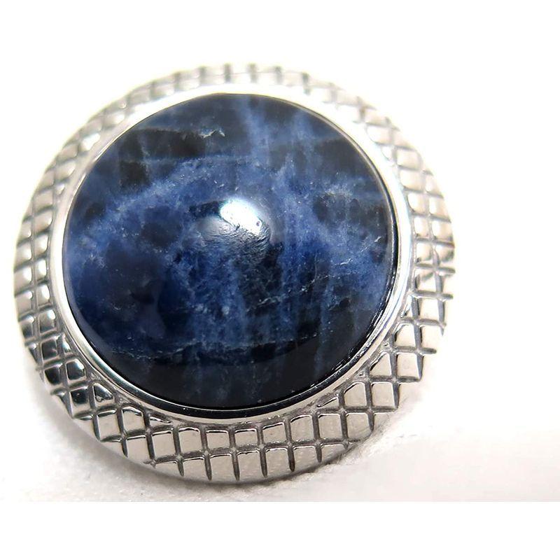 タテオシアン(TATEOSSIAN) ビジネス ブルズアイ半貴石カフス（ロジウム＆ソーダライト） (カフスボタン/カフリンクス) TATEOSSIAN ビジネス ブルズアイ半貴石カフス ロジウム＆ソーダライト カフスボタン/カフリンクス