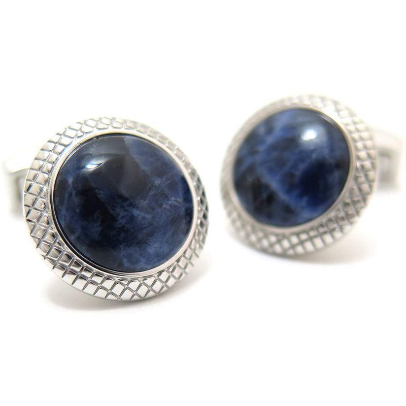 タテオシアン(TATEOSSIAN) ビジネス ブルズアイ半貴石カフス（ロジウム＆ソーダライト） (カフスボタン/カフリンクス) TATEOSSIAN ビジネス ブルズアイ半貴石カフス ロジウム＆ソーダライト カフスボタン/カフリンクス