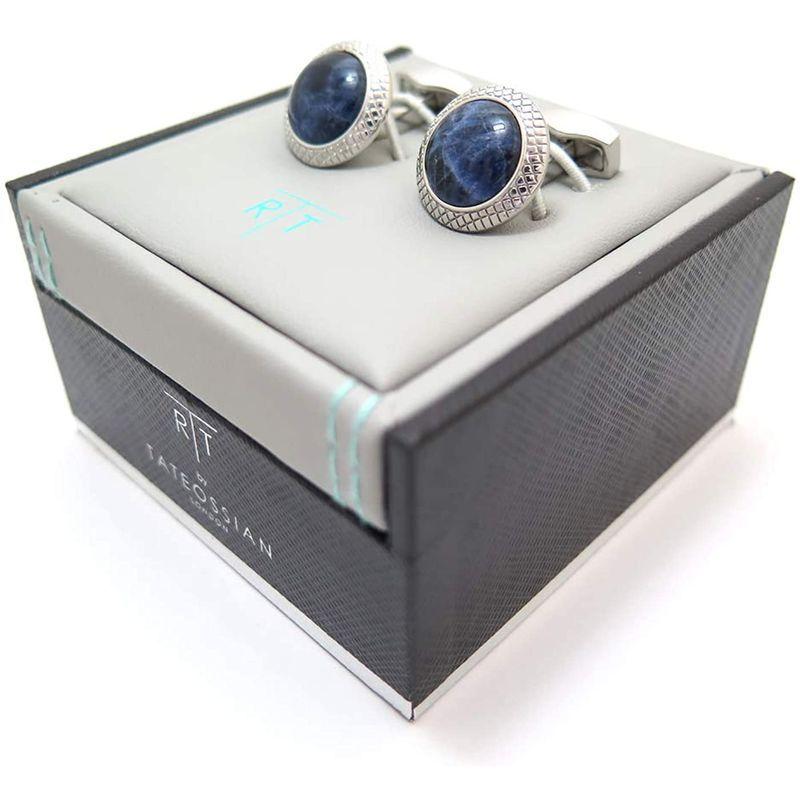 タテオシアン(TATEOSSIAN) ビジネス ブルズアイ半貴石カフス（ロジウム＆ソーダライト） (カフスボタン/カフリンクス) TATEOSSIAN ビジネス ブルズアイ半貴石カフス ロジウム＆ソーダライト カフスボタン/カフリンクス