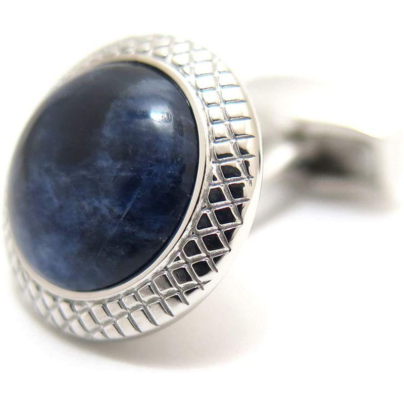 タテオシアン(TATEOSSIAN) ビジネス ブルズアイ半貴石カフス（ロジウム＆ソーダライト） (カフスボタン/カフリンクス) TATEOSSIAN ビジネス ブルズアイ半貴石カフス ロジウム＆ソーダライト カフスボタン/カフリンクス