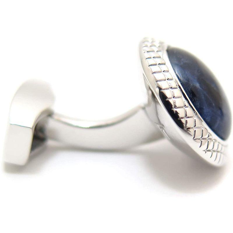 タテオシアン(TATEOSSIAN) ビジネス ブルズアイ半貴石カフス（ロジウム＆ソーダライト） (カフスボタン/カフリンクス) TATEOSSIAN ビジネス ブルズアイ半貴石カフス ロジウム＆ソーダライト カフスボタン/カフリンクス