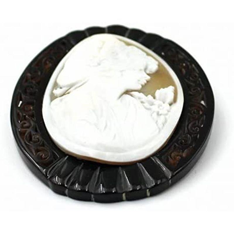 本べっ甲枠 カメオ ブローチ ペンダントにもなる ２WAY（のし等ギフト