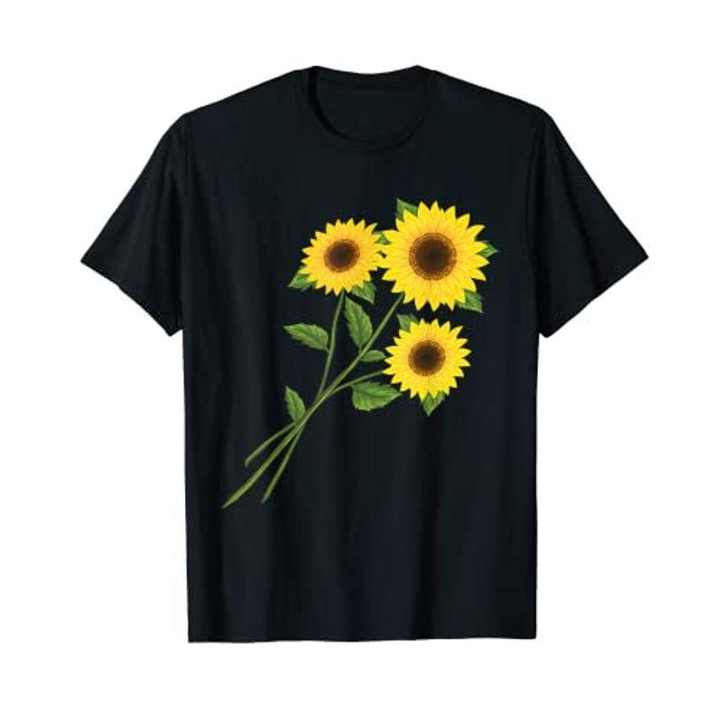 ひまわりの花束 春のフローラルガーデン 黄色の花 Tシャツ