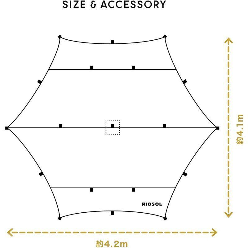 RIOSOL リオソル フレキシブル・ポリコットン・ヘキサタープ タン キャンプ アウトドア オープンタープ おしゃれ レジャー バーベキュ リオソル フレキシブル ポリコットン ヘキサタープ タン キャンプ アウトドア オープンタープ おしゃれ レジャー バーベキュ