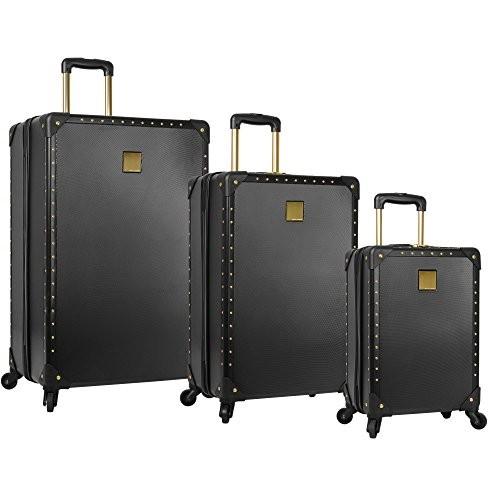 vince camuto suitcase black and gold
