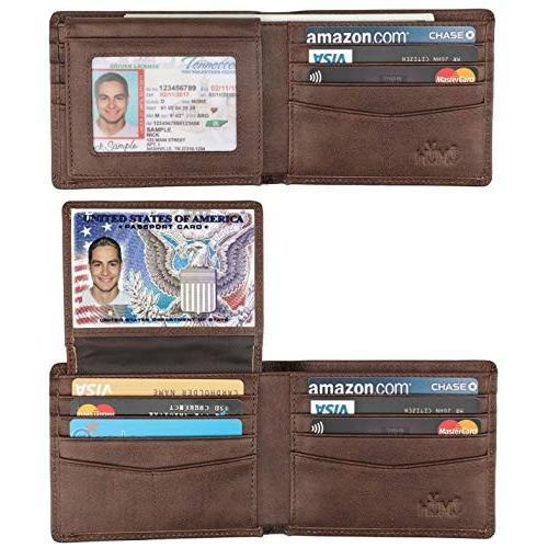安心の定価販売メーカー直販のwallet For Men Genuine Leather Rfid Blocking Bifold Stylish Wallet With 2 Id Window Coffee Galaxy 並行輸入品 正規品超歓迎直輸入 の