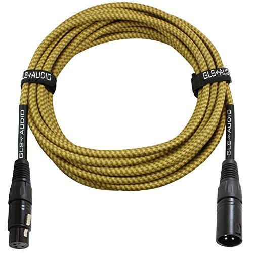 男女兼用 Brown Cables Microphone FT 25 Female XLR to Male XLR - Cords Patch XLR Balanced Cable Mic Foot 25 Audio GLS Yellow F 25 - Jacket Cloth Tweed マイクアクセサリー