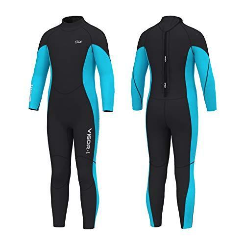 Hevto Wetsuits Kids 3mm Neoprene Full Scuba Diving Suit Thermal Toddler Youth Girl for Sports Children 気質アップ 12 Water Blue Boy Swimsuits SALE 97%OFF