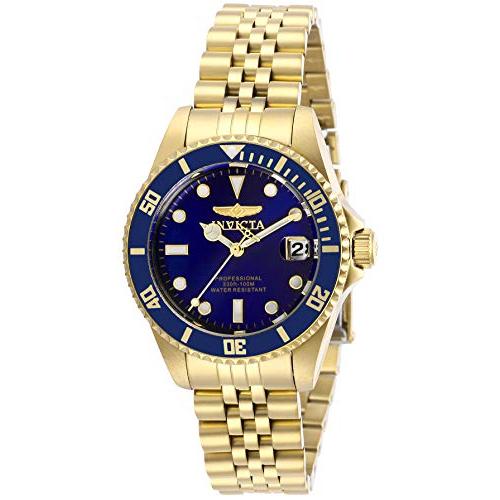 クリスマスファッション Invicta Women's PRO DIVER Gold-Tone Steel Bracelet & Case Quartz Blue Dial Analog Watch 29191（並行輸入品） 腕時計