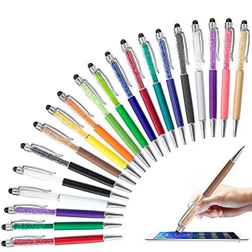 HOSTK 20pcs Retractable Ballpoint Pen Bling Stylus 最旬トレンドパンツ Crystal Diamond Screen for Touch School Office Tab Stat Capacitive Note 保証 Pens