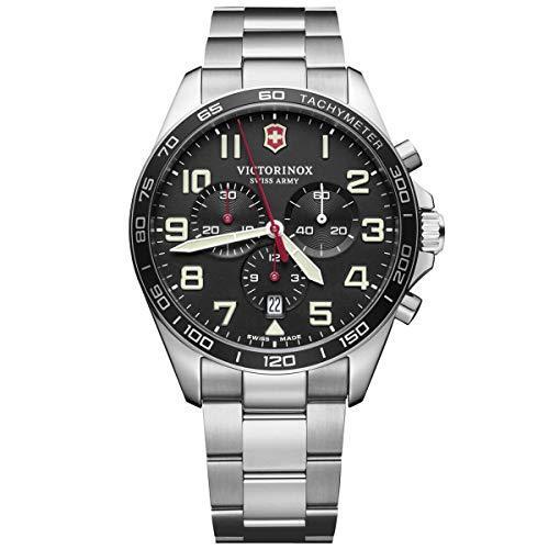 素晴らしい Victorinox ステンレススチールブレスレット（並行輸入品） ブラックダイヤル クロノ フィールドフォース 腕時計