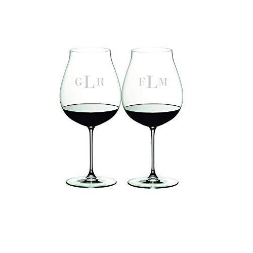 新しい到着 Noir/Nebbiolo/Ros〓 Pinot World New Veritas Personalized Riedel Crystal Engraved（並行輸入品） Custom 2, of Set Glasses, Wine マグカップ、コップ