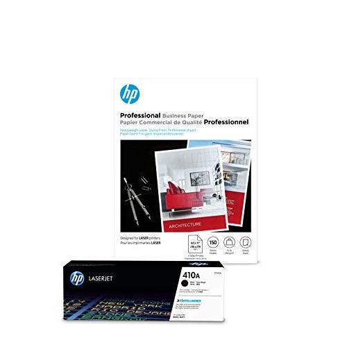 HP 410A Black メーカー直送 Toner 【受賞店舗】 + Professional Paper Glossy 150 8.5 x Laser sheets 並行輸入品 11
