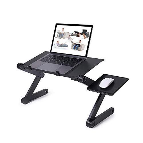 Adjustable Laptop Desk, RAINBEAN Laptop Stand for Bed Portable Lap Desk Foldable Table Workstation Notebook Riser with Mouse Pad, Ergonomic