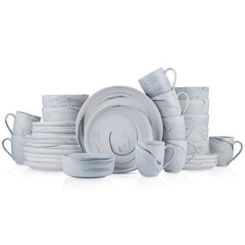【史上最も激安】 Stone Lain 磁器食器セット Service for 8 グレー Porcelain Dinnerware Set（並行輸入品） 食器セット