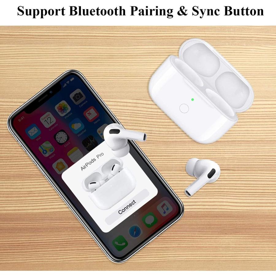 新規購入 Air Pods Proと互換性のあるワイヤレス充電ケース Bluetoothペアリング同期ボタンを備えたair Pods Proと互換性のある充電器ケースの交換 イヤホンなし 並行 大注目 Documentshelper Com