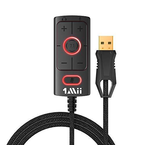 USB Sound Card 1Mii 7.1 Surround Sound Card for 3.5mm Gaming Headsets Earphones No Drivers Needed（並行輸入品） その他オーディオアンプ
