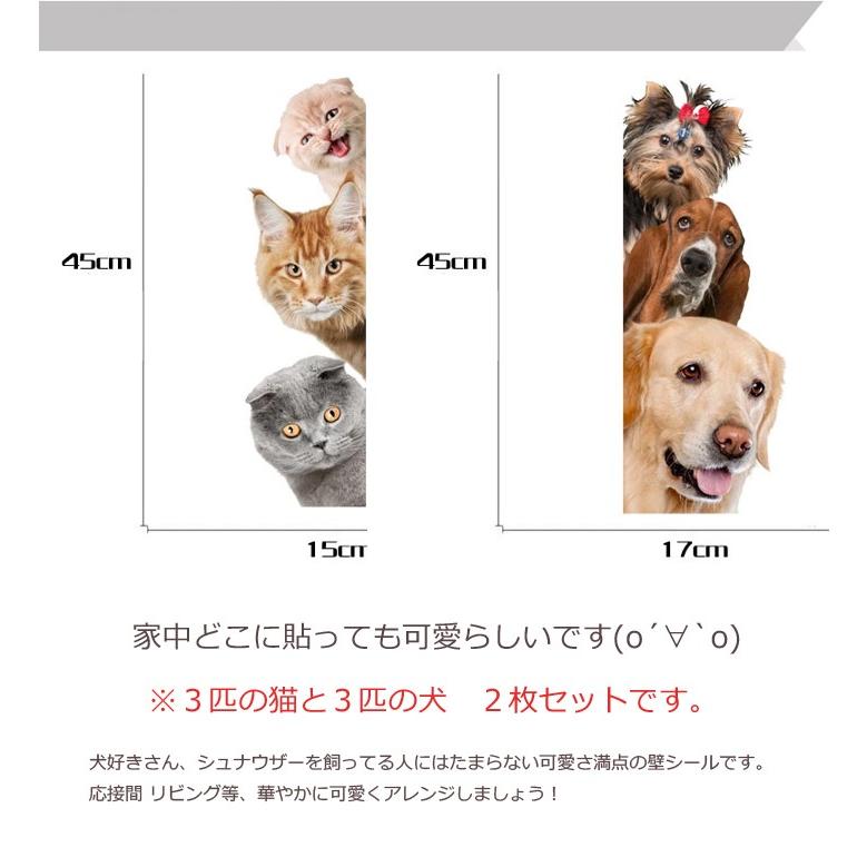 送料無料 ウォールステッカー 3匹の猫と３匹の犬 ２枚セットウォールステッカー猫 犬 北欧 賃貸 壁穴 はがせる ママ友 傷隠し 汚れ隠し トリックアート Diy K Raraland 通販 Yahoo ショッピング