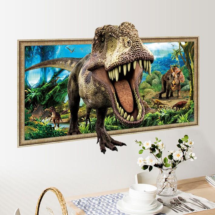 ウォールステッカー ３dウォールステッカー 恐竜飛び出す３d風 恐竜トリックアート ウォールステッカー 壁紙 絵画 絵画から飛び出す恐竜 壁紙ウォールステッ T Raraland 通販 Yahoo ショッピング