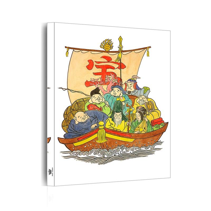 送料無料 日本画 七福神 寳 宝船 大黒天 毘沙門天 恵比寿天敬老の日 寿老人 福禄寿 弁財天 布袋尊 ファブリックパネル アートパネル おしゃれ 高級 ポスタ T 0092 Raraland 通販 Yahoo ショッピング