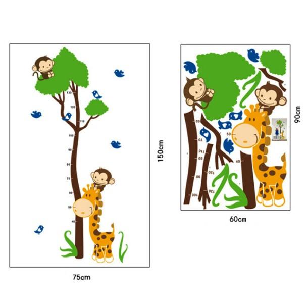 ウォールステッカー 身長計 木と猿さん壁紙 動物 アニマル 子供部屋 かわいいの身長計シール大きめサイズ ウォールペーパー送料無料 T Raraland 通販 Yahoo ショッピング
