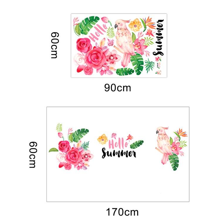 ウォールステッカー 花 薔薇と鳥 壁紙シール 剥がせるステッカー インコ 壁紙シール ガーデン 剥がせる 壁紙 部屋飾り 春 ウォールステッカー 防水 おしゃれ T0017 Raraland 通販 Yahoo ショッピング