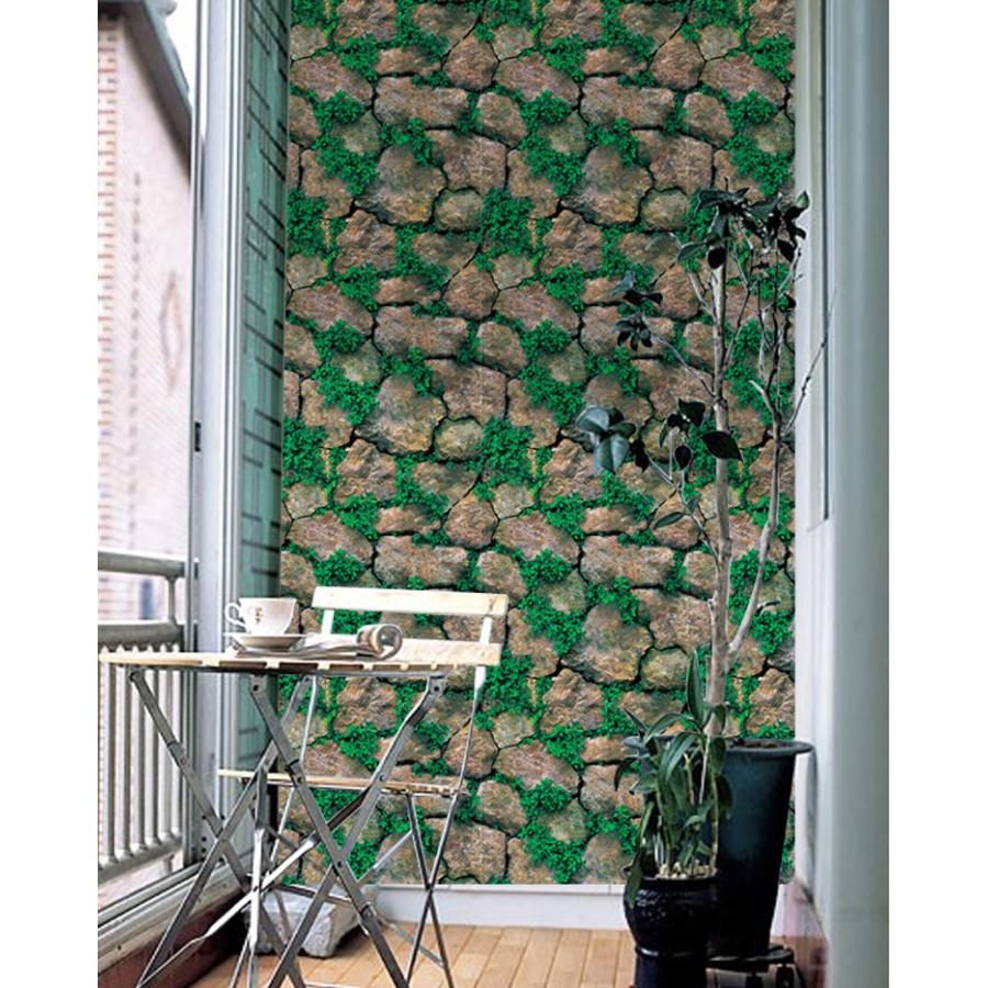 送料無料 壁紙 のり付き ３d壁紙シール ストーン柄 植物 グリーンリーフ 壁紙レンガ はがせる ウォールステッカー おしゃれ 北欧 幅45ｃｍ 長10ｍ T Raraland 通販 Yahoo ショッピング