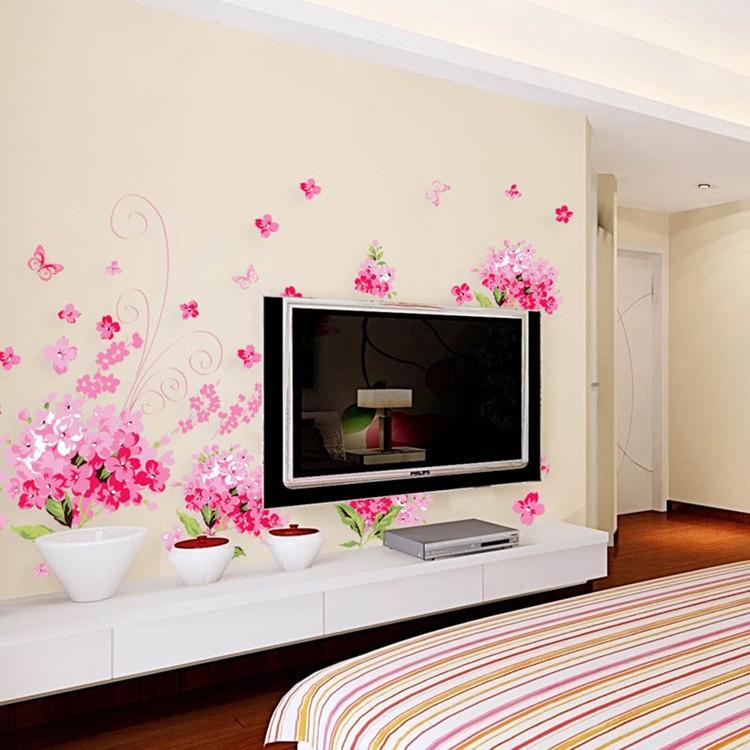 ウォールステッカー 花 あじさい ピンク 恋愛運アップアップ かわいい 風水グッズ アジサイ模様替え 1人部屋 プチリフォーム リビング飾り 壁シール T Raraland 通販 Yahoo ショッピング