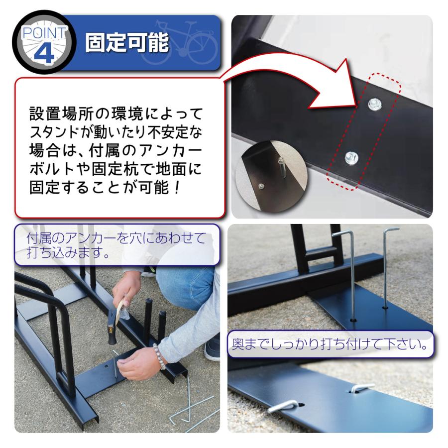 値下げ　訳あり　自転車スタンド 横風に強い 頑丈 自転車置き場 (3台用) 自転車スタンド 横風に強い 頑丈 自転車 ラック 倒れない