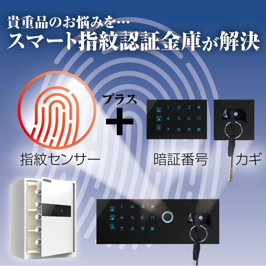 金庫 保管庫 指紋 緊急キー テンキー式 金属製 盗難防止 防犯 家庭用