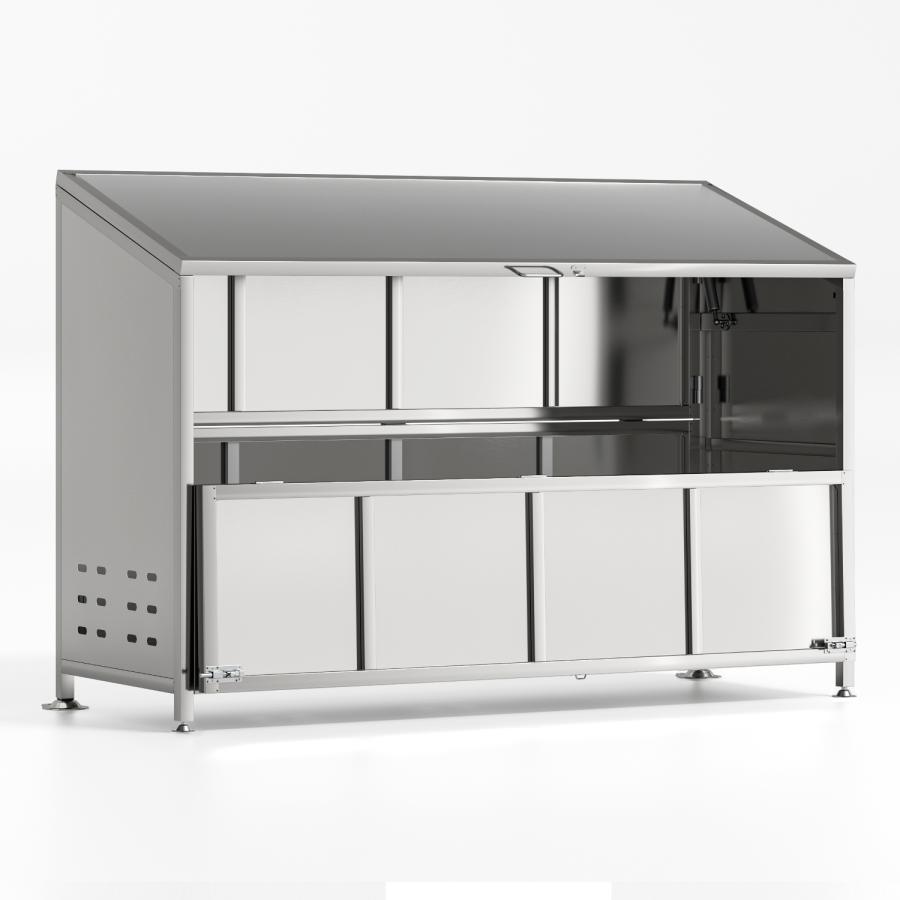 屋外ゴミ収納庫 ゴミ箱 大容量 カラスよけ 野良猫対策 庭用可能 容量280L ゴミ箱 屋外 ゴミステーション 大きい ステンレス カラス除け ゴミ