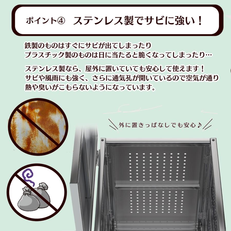 ゴミ箱 ゴミステーション ごみ収集ボックス 組立式 160L 屋外 大きい カラス除け ゴミ荒らし防止 ごみ大型 庭用 ごみふた キャスター付き｜rare-count｜06