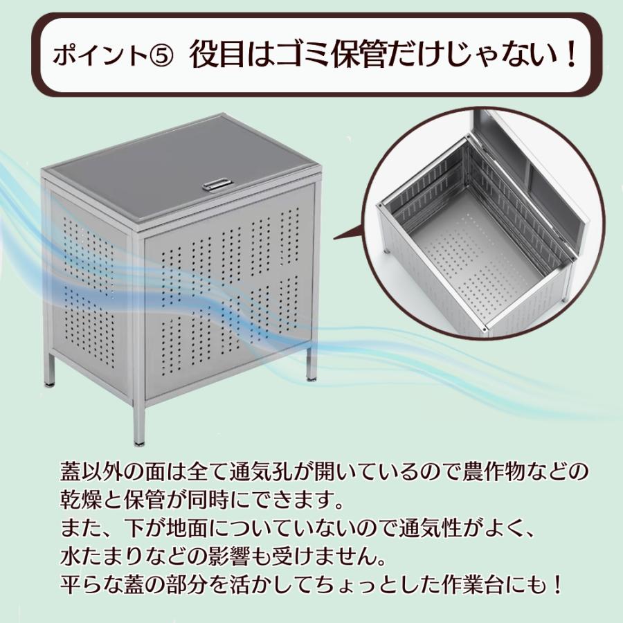 ゴミ箱 ゴミステーション ごみ収集ボックス 組立式 160L 屋外 大きい カラス除け ゴミ荒らし防止 ごみ大型 庭用 ごみふた キャスター付き｜rare-count｜07